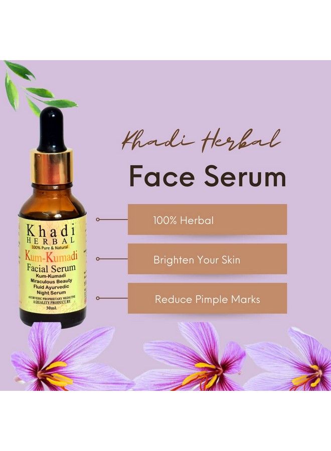 Kumkumadi Face Serum For Miraculous Beauty Fluid Ayurvedic Night Serum 100% Natural Pack Of 2 (60Ml)