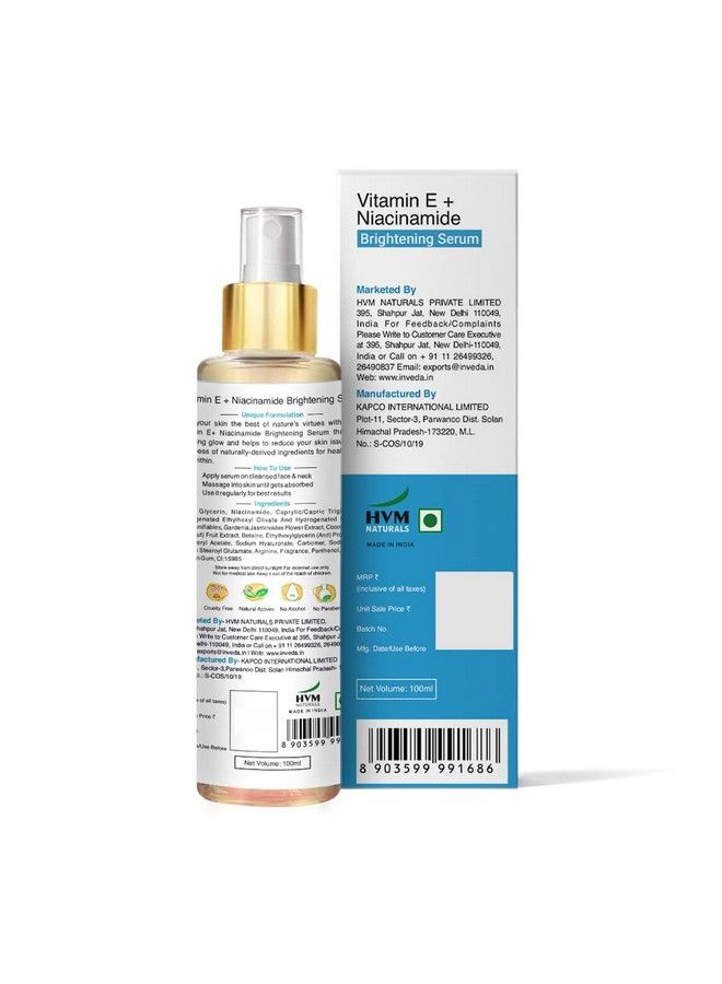 Vitamin E + Niacinamide Brightening Serum; For Glowing Skin 100Ml