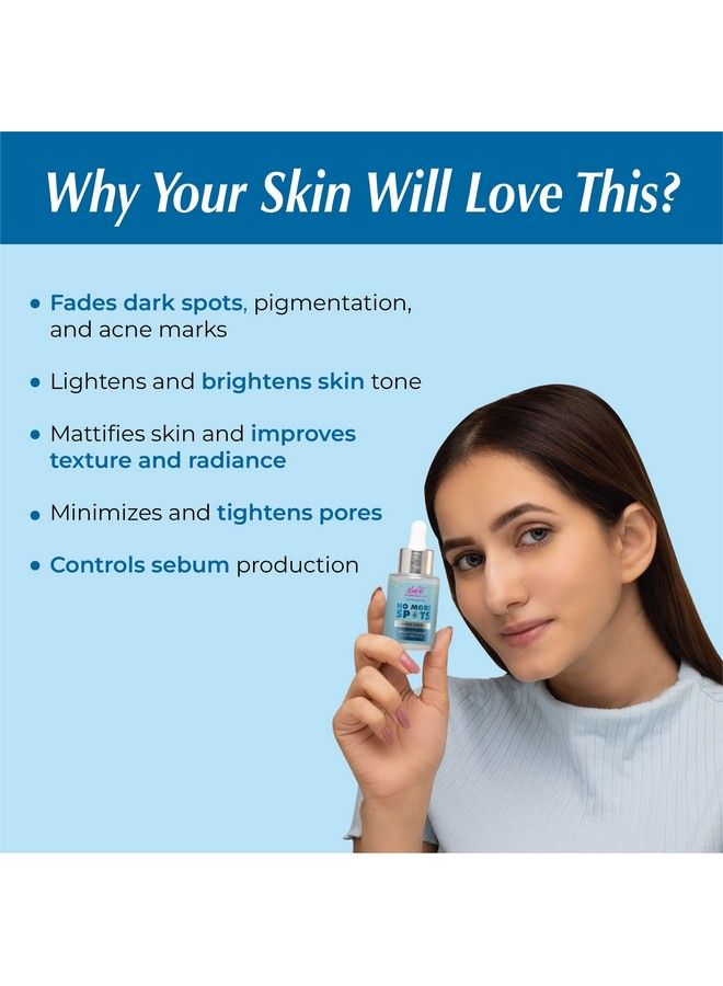Ultra White No More Spots 10% Niacinamide Power Serum L Vitamin B3 & Zinc Pca L For Dark Spots Blemishes & Pigmentation L For Bright Spotless Skin L 30 Ml