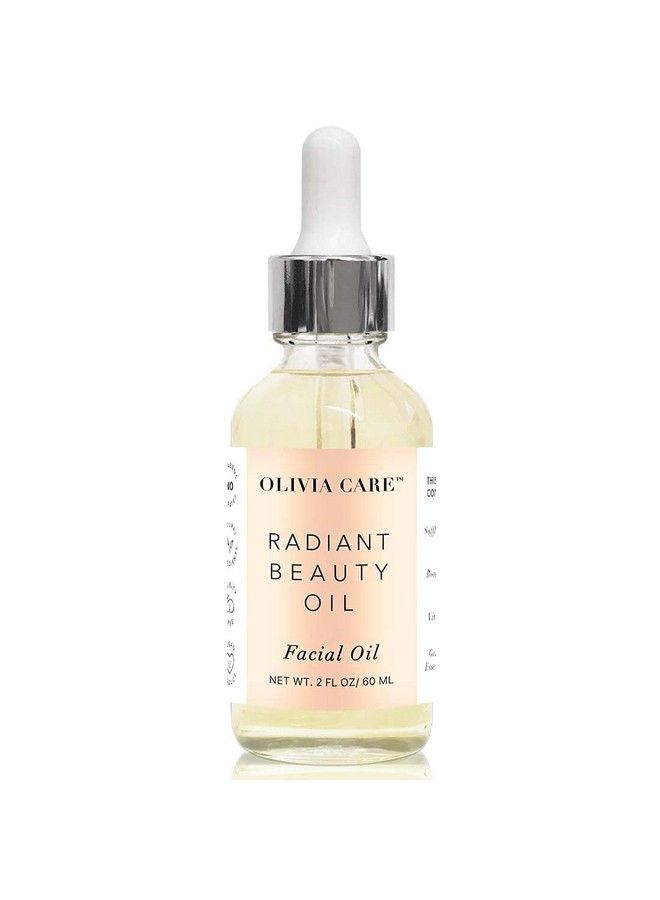 Radiant Beauty Facial Oil Infused With Argan Safflower Vitamin E & Geranium Essential Oil All Natural Hydrating Antiaging & Antioxidants Remove Wrinkles & Clear Pores 2 Fl Oz