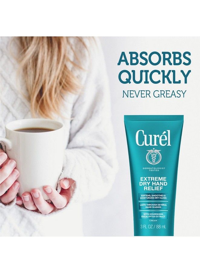 Curél Extreme Dry Hand Dryness Relief Travel Size Hand Cream Easily Absorbed Hand Cream For Longlasting Relief After Washing Hands With Eucalyptus Extract 3 Ounces