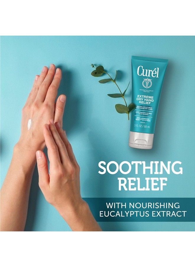 Curél Extreme Dry Hand Dryness Relief Travel Size Hand Cream Easily Absorbed Hand Cream For Longlasting Relief After Washing Hands With Eucalyptus Extract 3 Ounces
