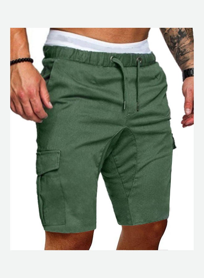 Drawstring Cargo Shorts Green