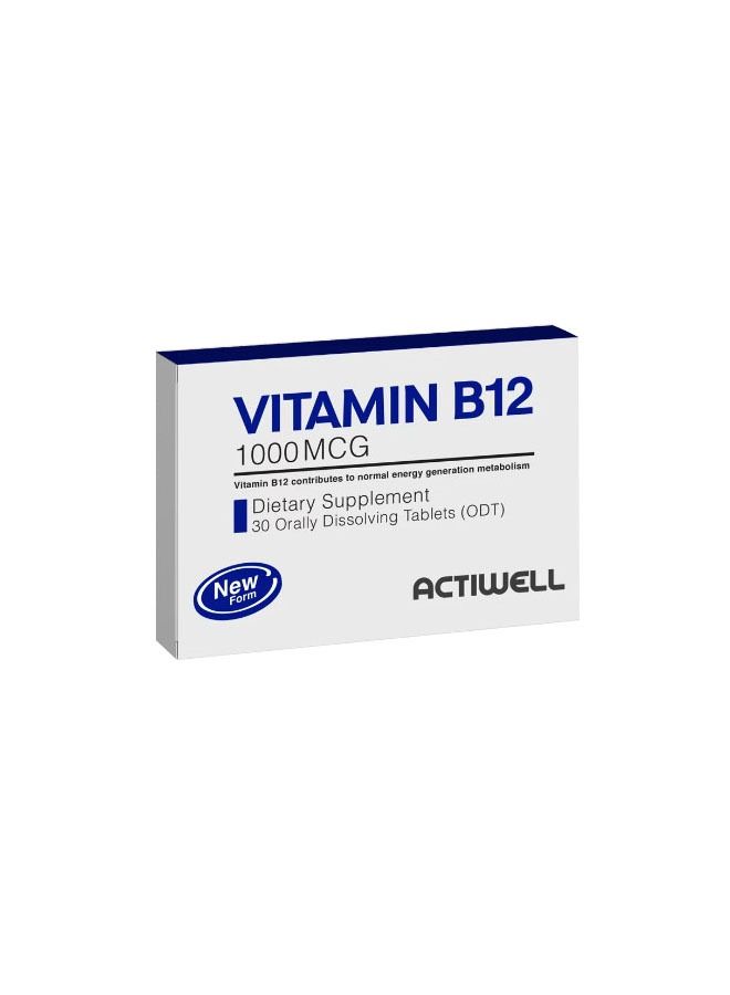 VITAMIN B12 1000 MCG 30 ORALLY DISSOLVING TABLETS (ODT)