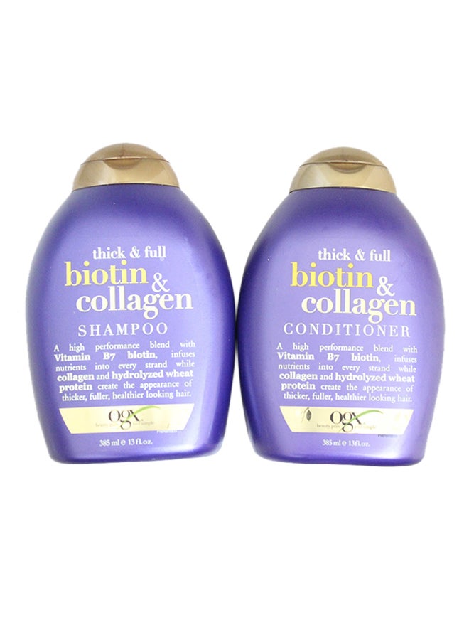 Biotin And Collagen Shampoo With Conditioner 2 x 385ml