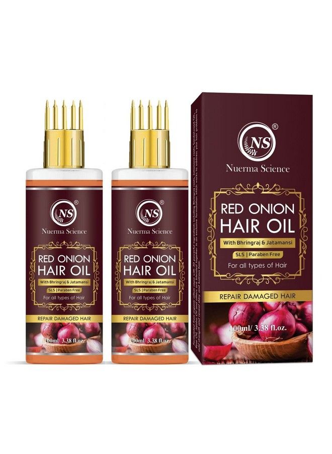 Red Onion Hair Oil With Comb Applicator For More Deep Nourishment Strong Healthy Hair (100 Ml Each Pack Of 2) 200 Ml