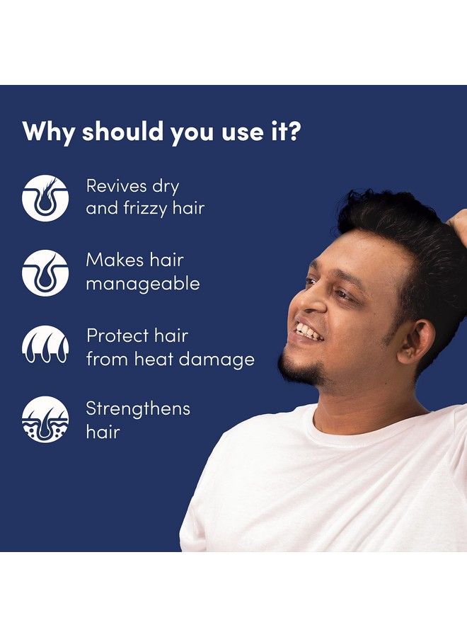 Hair Serum For Men ; For Silkier Shinier Smoother Frizz Free Hair ; Instant Shine & Smoothness ; With Jojoba And Argan Oil ; Non Sticky Hair Serum ; 90 Ml