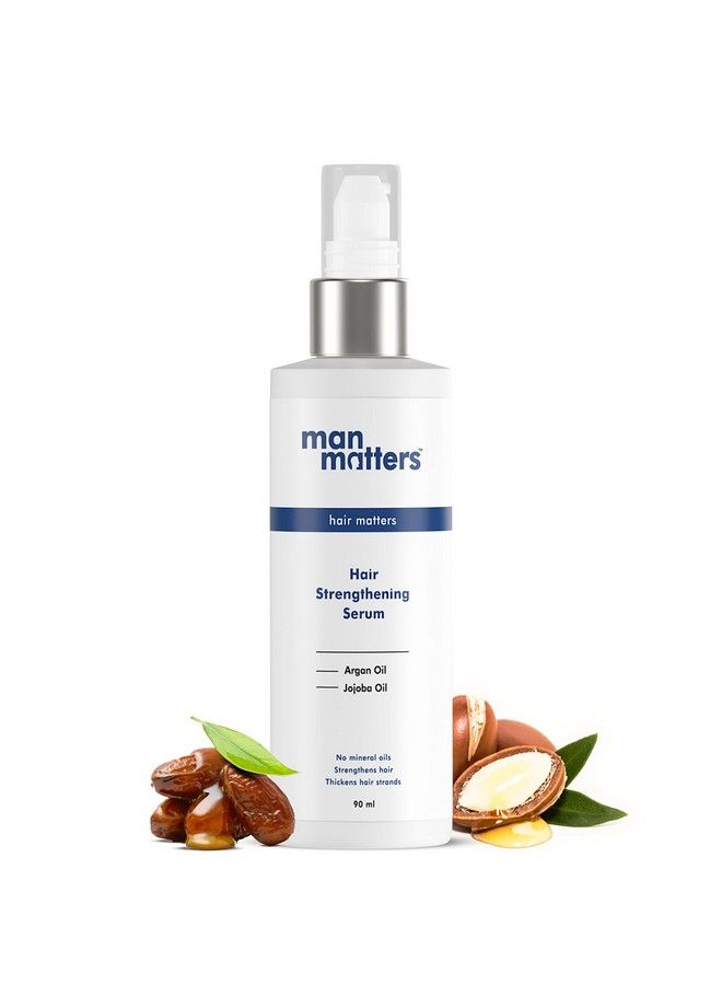 Hair Serum For Men ; For Silkier Shinier Smoother Frizz Free Hair ; Instant Shine & Smoothness ; With Jojoba And Argan Oil ; Non Sticky Hair Serum ; 90 Ml