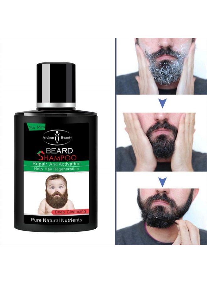 Beard Hair Growth Shampoo Regeneration Repair and Activation Pure Natural Nutrients Rich in Vitamins Essence 100ml