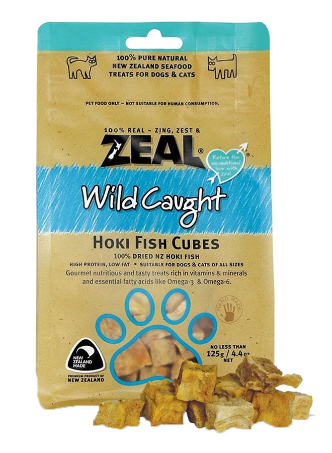 Hoki Fish Cubes Dog Treat 125grams