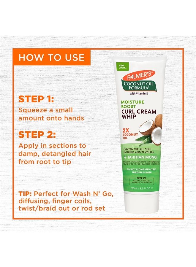 Coconut Oil Formula Moisture Boost Curl Whip Cream, 8.5 oz.