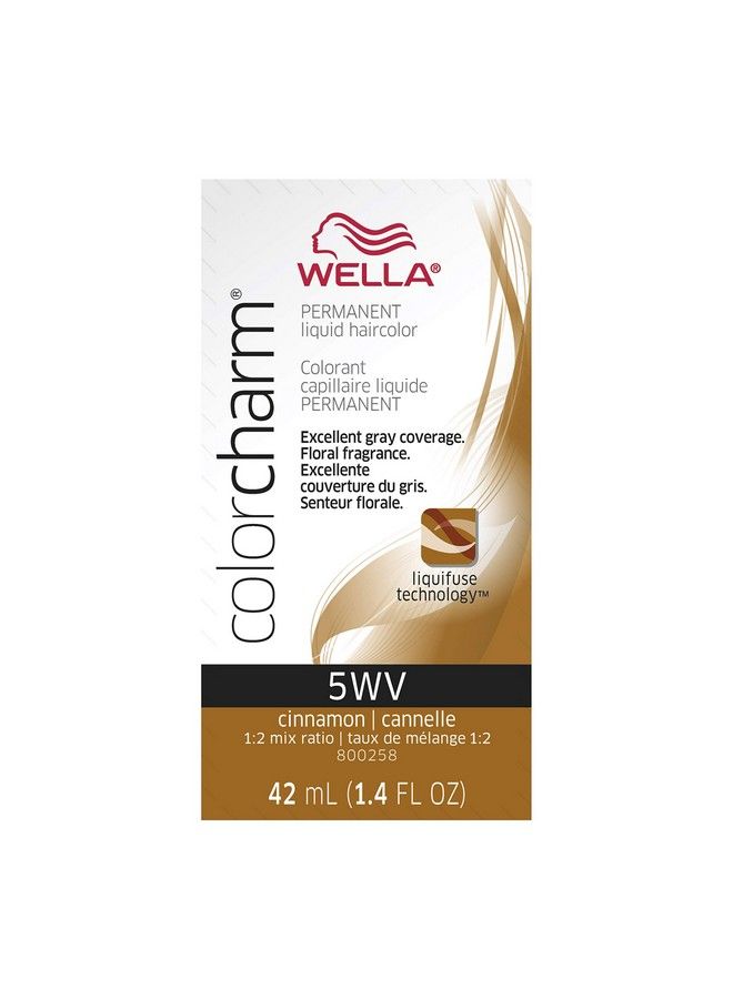 Wella Colorcharm Permanent Liquid Hair Color For Gray Coverage 005Wv Cinnamon