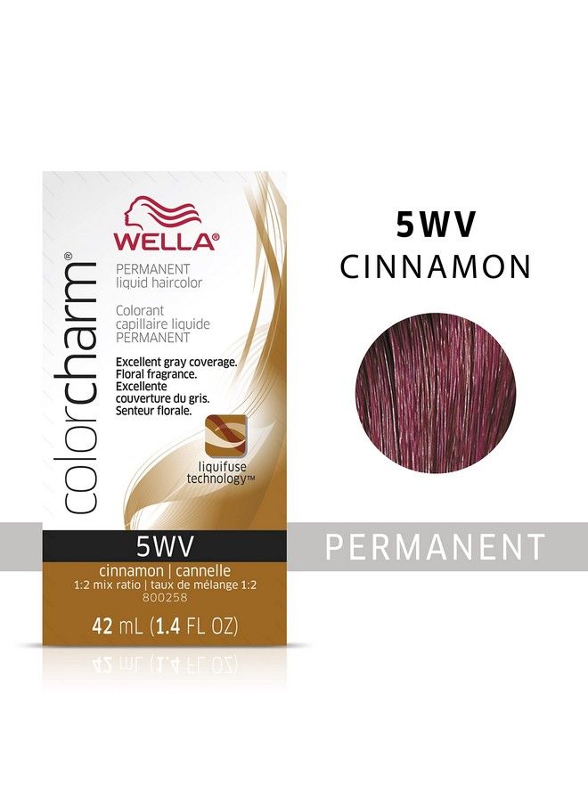 Wella Colorcharm Permanent Liquid Hair Color For Gray Coverage 005Wv Cinnamon