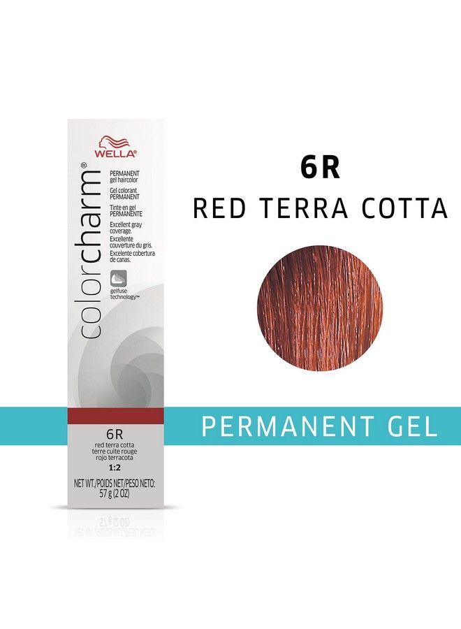 Wella Colorcharm Permanent Gel Hair Color For Gray Coverage 6R Red Terra Cotta