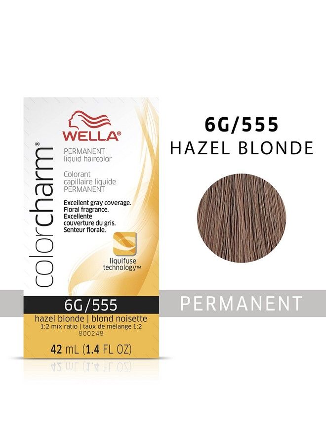 Wella Colorcharm Permanent Liquid Hair Color For Gray Coverage 6G/555 Hazel Blonde