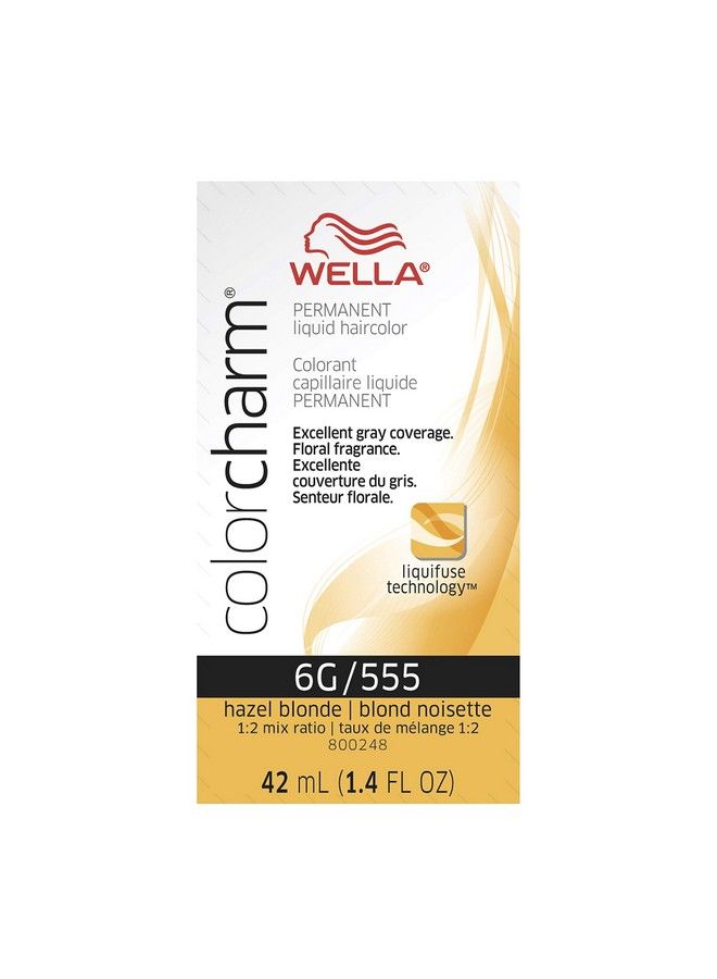 Wella Colorcharm Permanent Liquid Hair Color For Gray Coverage 6G/555 Hazel Blonde