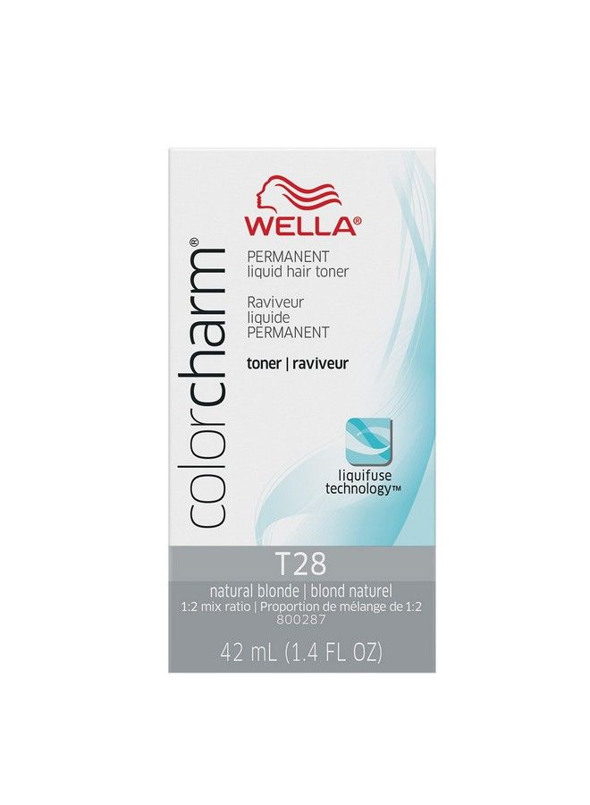 Wella Colorcharm Hair Toner Neutralize Brass With Liquifuse Technology T28 Natural Blonde 1.4 Oz