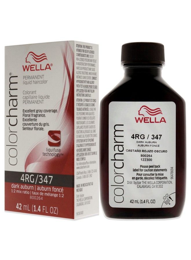 Wella Colorcharm Permanent Liquid Hair Color For Gray Coverage 4Rg Dark Auburn