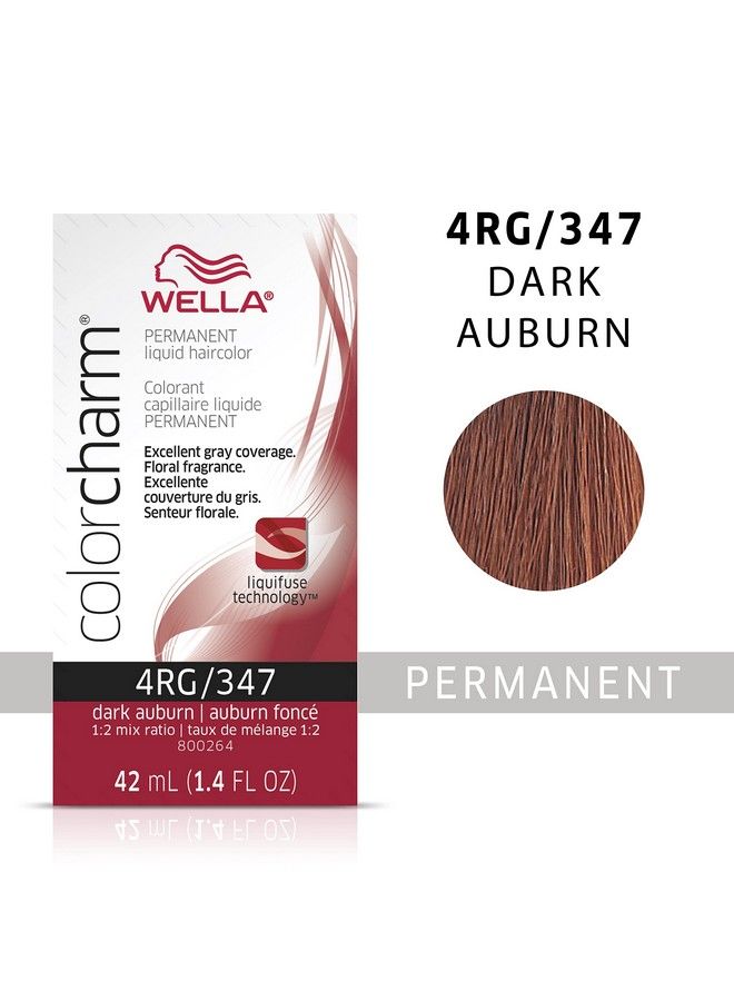 Wella Colorcharm Permanent Liquid Hair Color For Gray Coverage 4Rg Dark Auburn