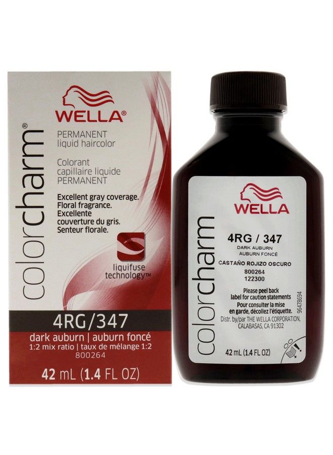 Wella Colorcharm Permanent Liquid Hair Color For Gray Coverage 4Rg Dark Auburn