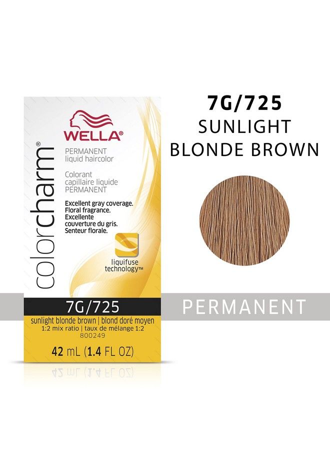 Wella Colorcharm Permanent Liquid Hair Color For Gray Coverage 7G Sunlight Blonde Brown