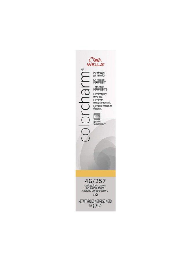 Wella Colorcharm Permanent Gel Hair Color For Gray Coverage 4G Dark Golden Brown