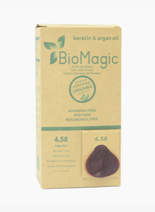 Hair Color Cream with Keratin & Argon Oil 4.58 Red Violet Auburn