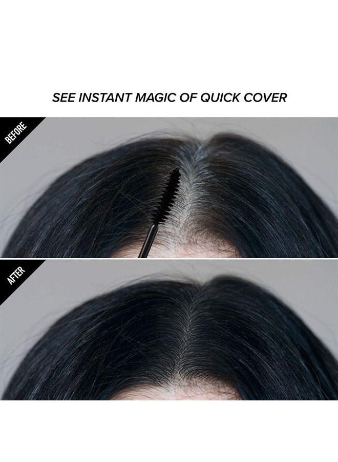 RED by Kiss Quick Cover Gray Hair Touch Up, Root Touch Up, Moisturize and Shine, Brush Type & Stick Type Set (Jet Black)