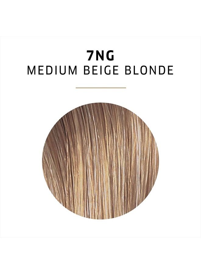 WELLA colorcharm Permanent Gel, Hair Color for Gray Coverage, 7NG Medium Beige Blonde