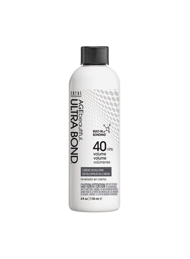 AGEbeautiful Ultra Bond 40 Volume Creme Hair Developer | Strengthens & Protects | Builds Bonds w/ Arginine | 4 Fl Oz