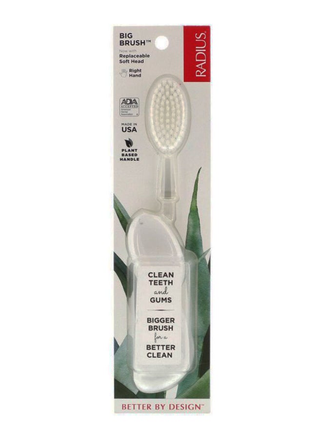 Soft Big Right Hand Toothbrush Clear/White