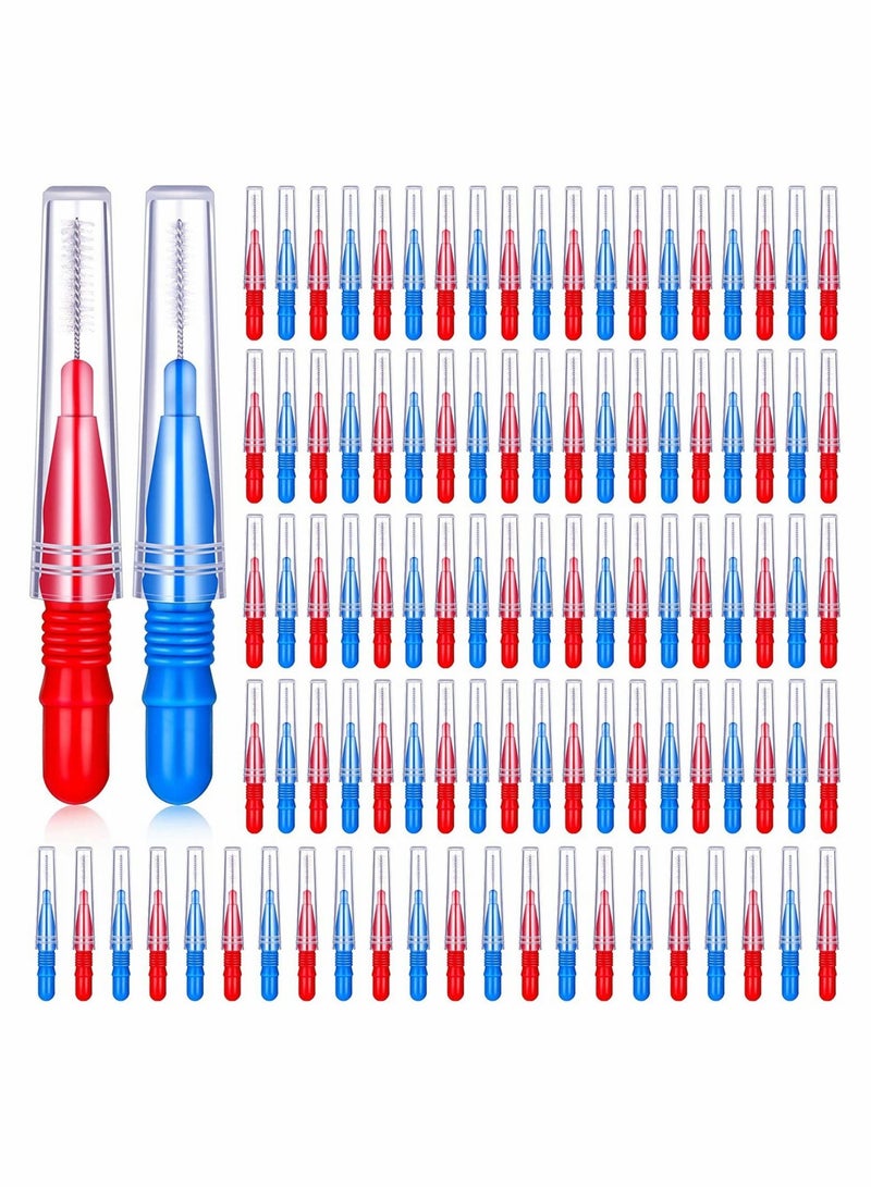 100-Piece Interdental Brush, Tooth Floss Oral Hygiene Interdental Brush Dental Cleaning Brush, Toothpick Cleaners Tool for Teeth Cleaning Oral Care