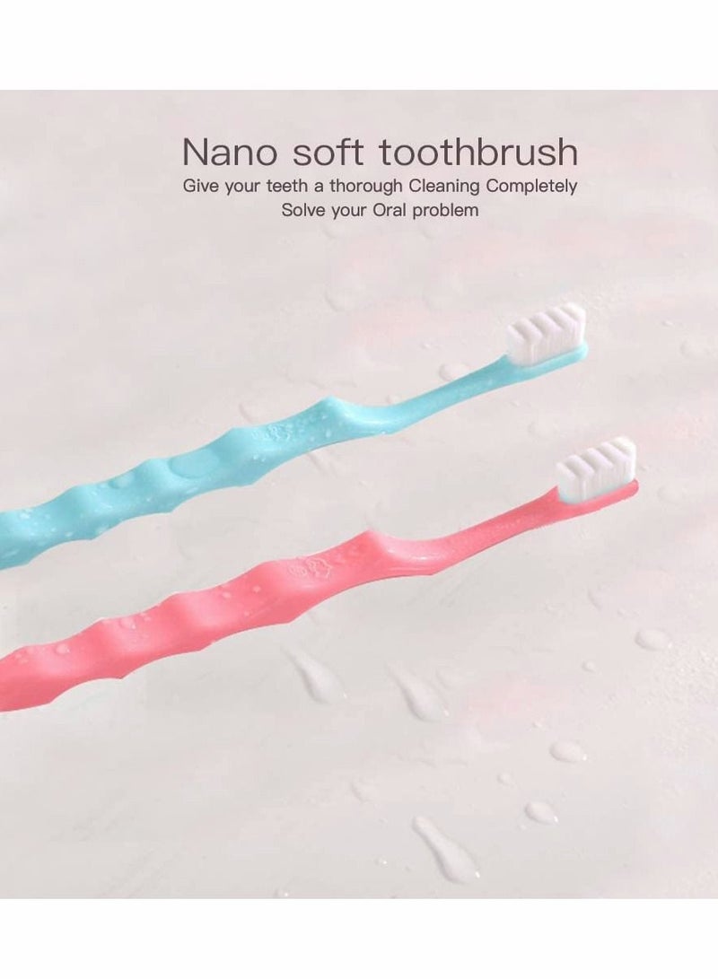 Extra Soft Toothbrush, Ultra Soft-bristled Adult Toothbrush Micro Nano 15000 Floss Bristle Good Cleaning Effect for Sensitive Teeth Oral Gum Recession（4Pcs）