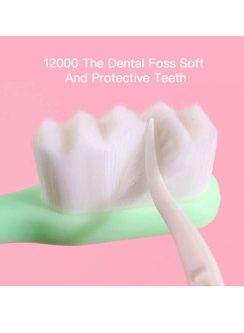 Extra Soft Toothbrush, Ultra Soft-bristled Adult Toothbrush Micro Nano 15000 Floss Bristle Good Cleaning Effect for Sensitive Teeth Oral Gum Recession（4Pcs）