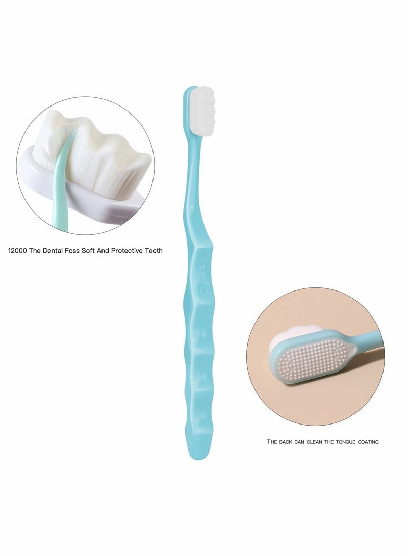 Extra Soft Toothbrush, Ultra Soft-bristled Adult Toothbrush Micro Nano 15000 Floss Bristle Good Cleaning Effect for Sensitive Teeth Oral Gum Recession（4Pcs）