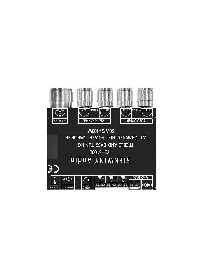 BT5.0 Intelligent 2.1 Channel Power Audio Stereo Subwoofer Amplifier Board 50W+50W+100W Treble Bass Note Tuning Mobilephone APP Contro
