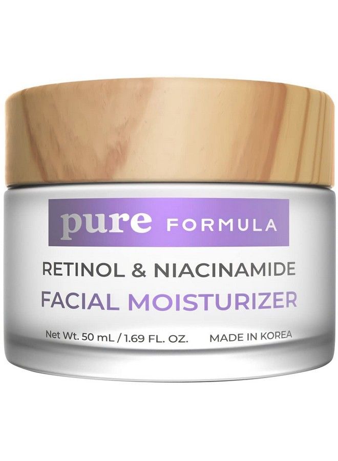Retinol And Niacinamide Daily Face Moisturizer Treats Acne & Hyperpigmentation Brightening & Antiaging Day Cream Cruelty Free Korean Skincare For All Skin Types 1.69 Fl. Oz/ 50Ml