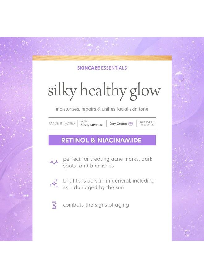 Retinol And Niacinamide Daily Face Moisturizer Treats Acne & Hyperpigmentation Brightening & Antiaging Day Cream Cruelty Free Korean Skincare For All Skin Types 1.69 Fl. Oz/ 50Ml