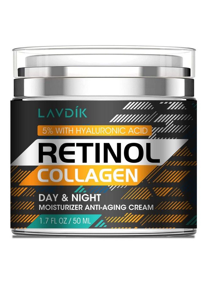 Retinol Cream For Face With Hyaluronic Acid Moisturizer Anti Aging Collagen Cream For Women And Men Reduce Wrinkles & Fine Lines Day & Night (1.7 Fl Oz)