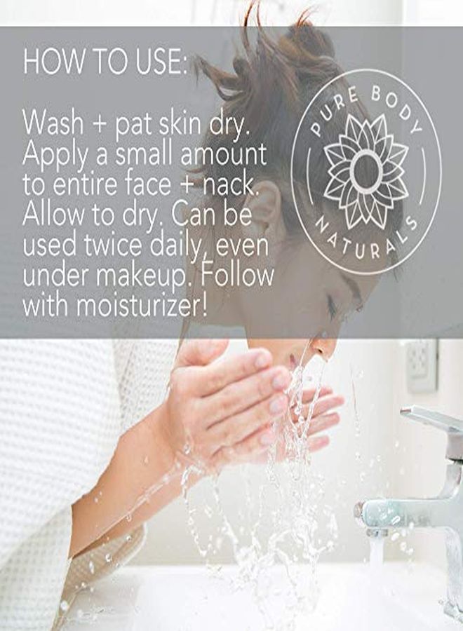 Mide Serum By Pure Body Naturals, 1 Fluid Ounce Super Moisturizer Cream For A Younger Looking Face And Body Pore Reducing Facial Lotion Pure And Natural Ingredients