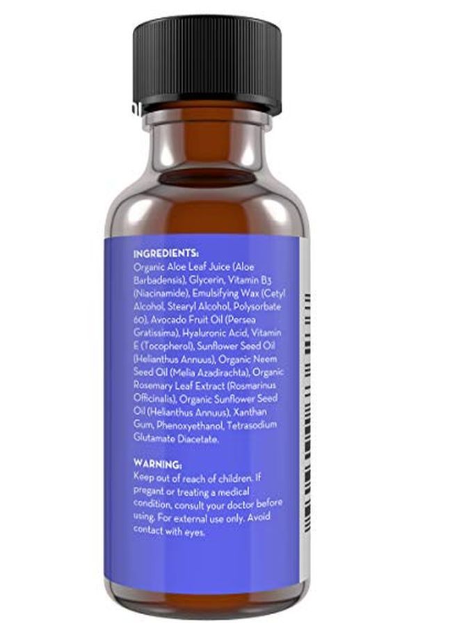 Mide Serum By Pure Body Naturals, 1 Fluid Ounce Super Moisturizer Cream For A Younger Looking Face And Body Pore Reducing Facial Lotion Pure And Natural Ingredients