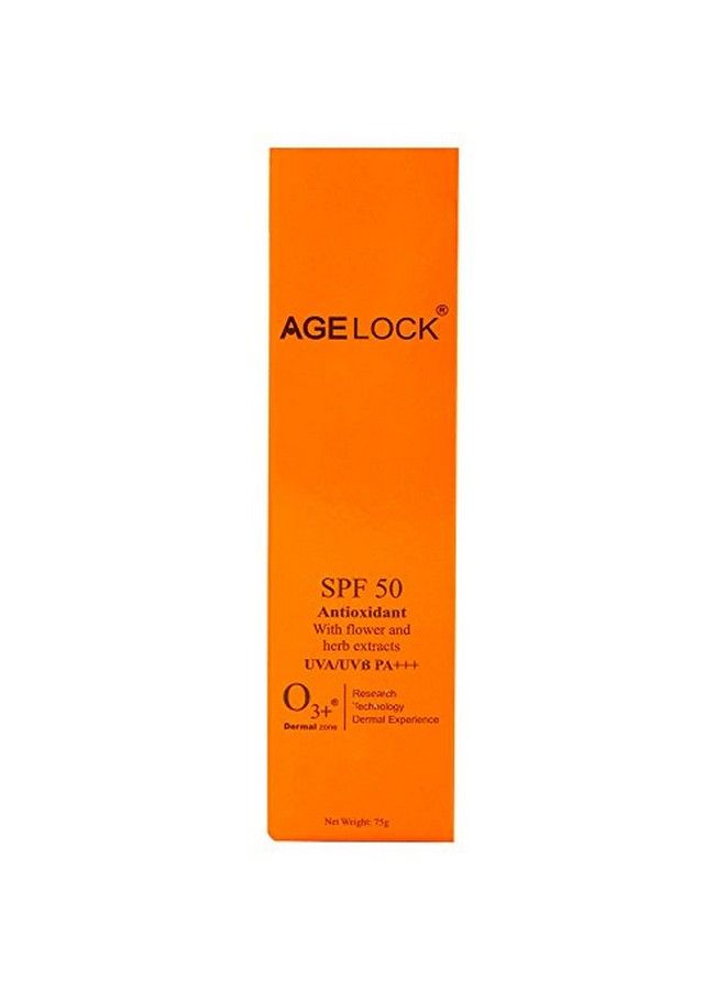 Agelock Multi Vitamin Spf 50 Sunscreen Uva/Uvb Pa+++ Sun Damage Protection Skin Cream Ideal For Normal To Oily Skin 75G