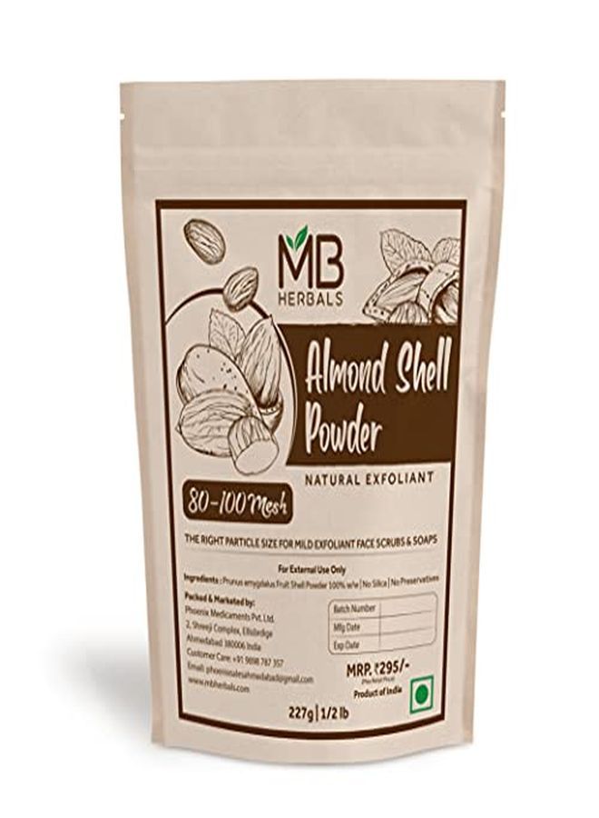 Almond Shell Powder 227G | 8 Oz / Half Pound | 80-100 Mesh Size |The Right Particle Size For Mild Exfoliating Face Scrubs & Exfoliating Soaps | External Use Only