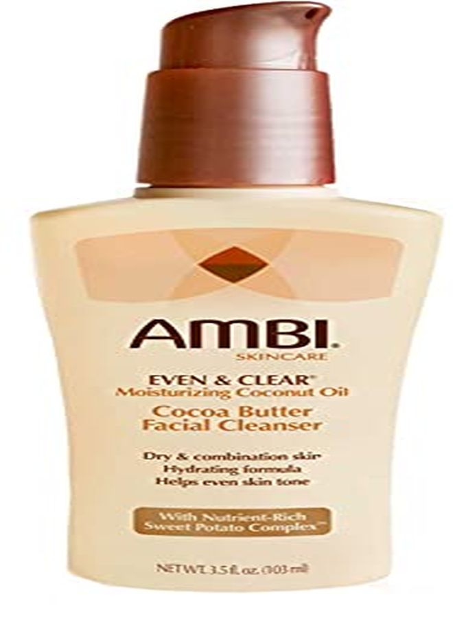 Even & Clear Cocoa Butter Facial Cleanser With NutrientRich Sweet Potato Complex | Hydrating Formula | Helps Even Skin Tone | 3.5 Ounce