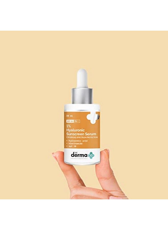 1% Hyaluronic Acid Sunscreen Serum With Spf 50 & Niacinamide For Broad Spectrum Protection 30Ml