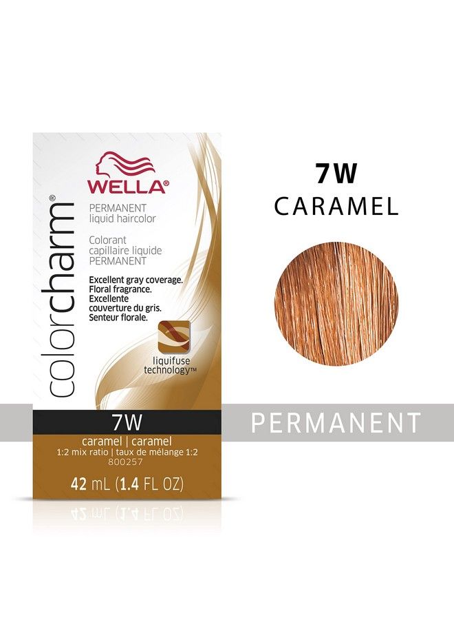 Wella Colorcharm Permanent Liquid Hair Color For Gray Coverage 7W Caramel