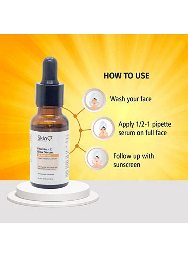 Vitamin C Glow Serum For Glowing Skin Tan Reduction Even Skin Tone 20 Ml With 15% L Ascorbic Acid & Ferulic Acid