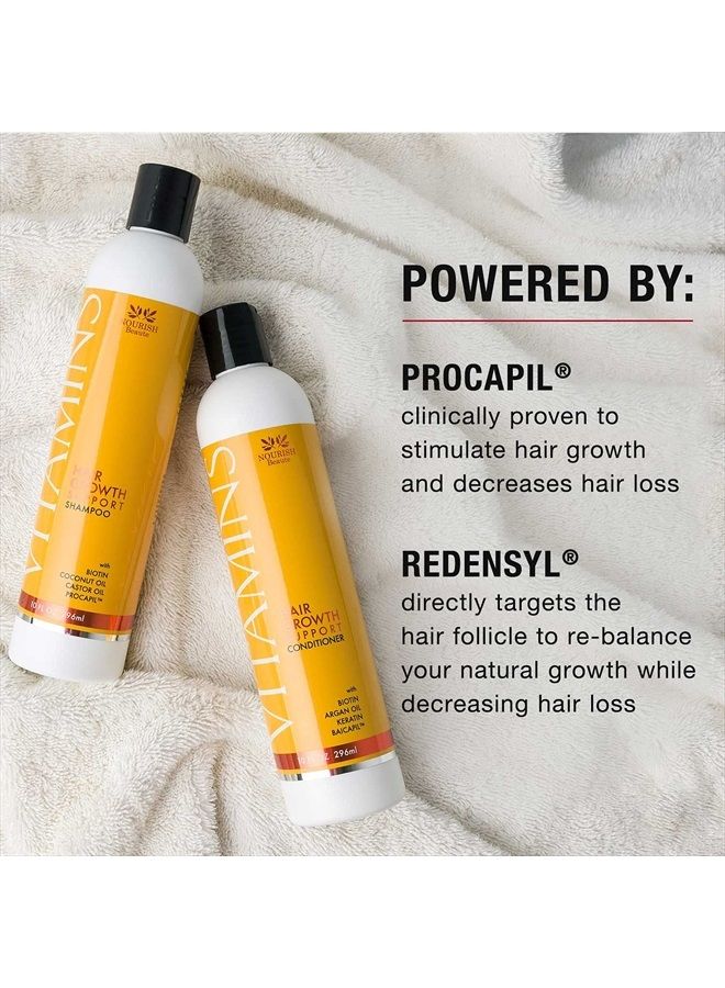Vitamins Natural Shampoo and Conditioner for Hair Growth and Hair Loss for Hair Regrowth,Volume and Thickening with Biotin,DHT Blockers,No Sulfate, For Men and Women, 2 Pk