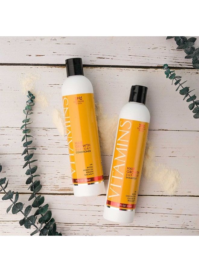 Vitamins Natural Shampoo and Conditioner for Hair Growth and Hair Loss for Hair Regrowth,Volume and Thickening with Biotin,DHT Blockers,No Sulfate, For Men and Women, 2 Pk