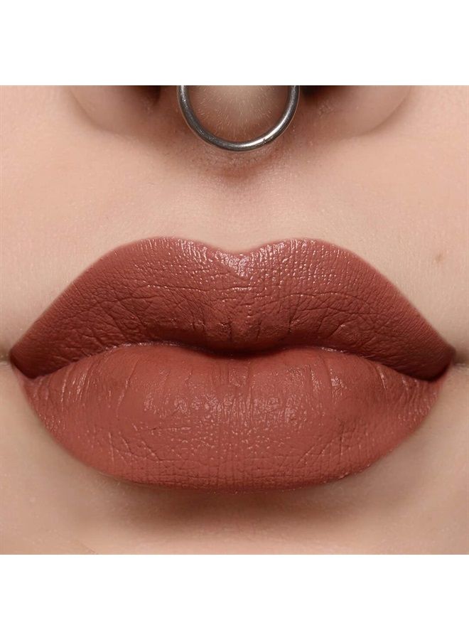 Set of 2 Infinity Point Lipstick - Peachy Nude and Mulberry Muave- Longwear Satin Finish Lipstick for Great Lip Color Makeup, Epiphany and Temptation